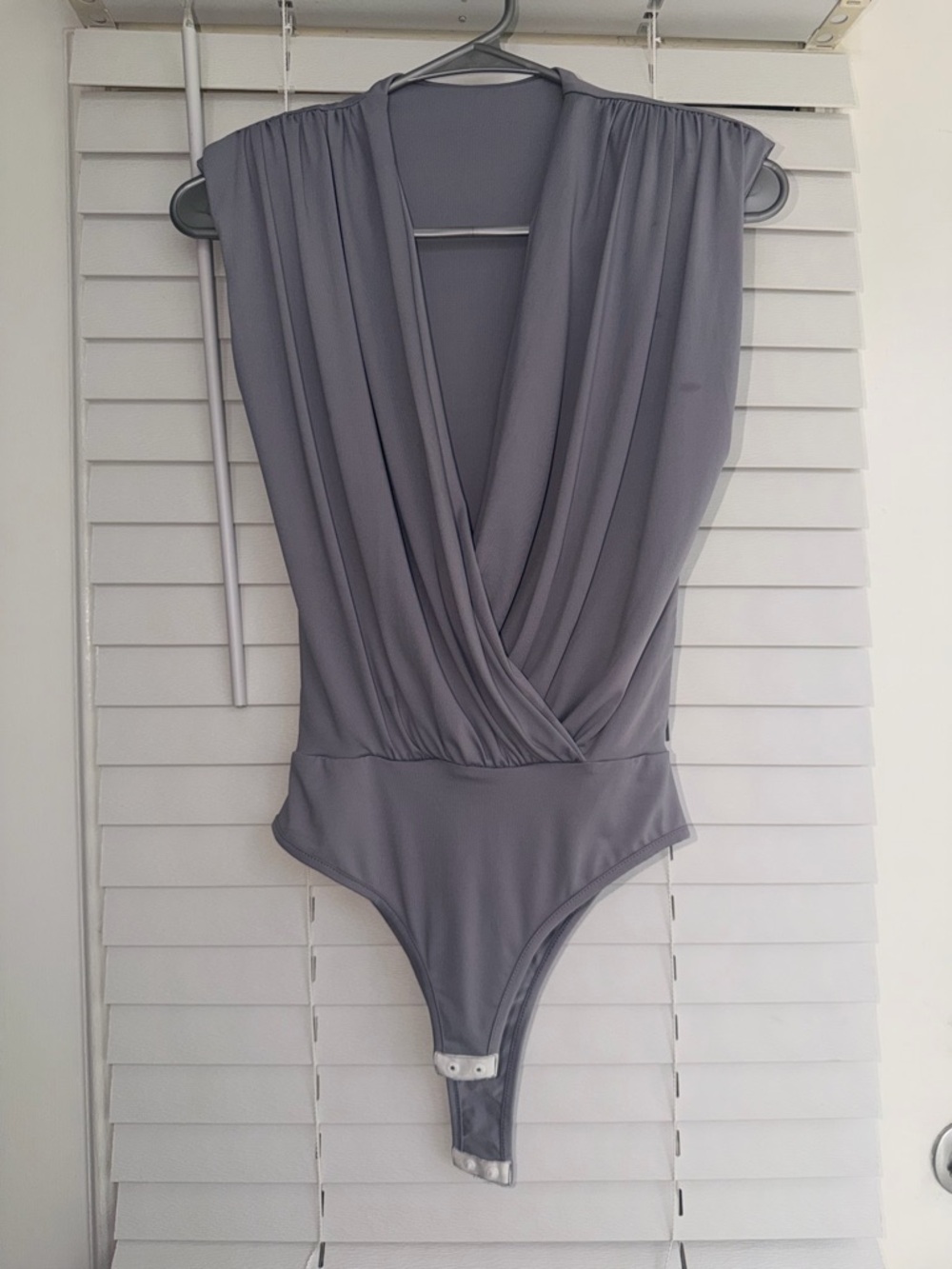 Kids One-Piece Draped Bodysuit in Gray